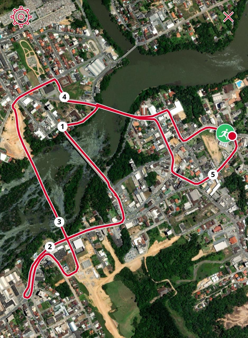 Percurso 5km - 2ª Meia Maratona das 4 Pontes de Indaial 2026