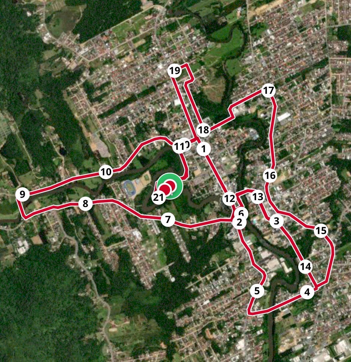 Percurso 21km - Meia Maratona Timbó 2026